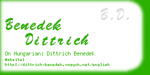 benedek dittrich business card